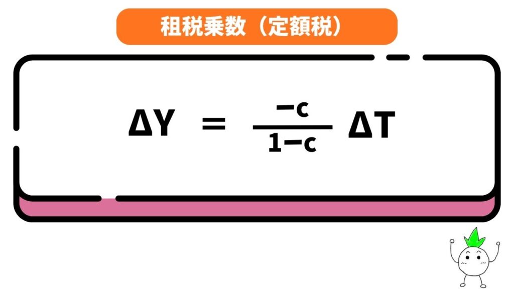 租税乗数(定額税)の公式