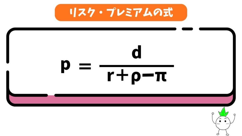 リスク・プレミアムの式（変形）の画像