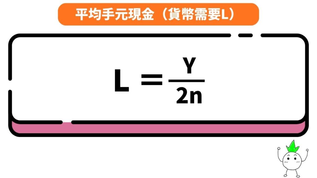 平均手元現金の式の画像