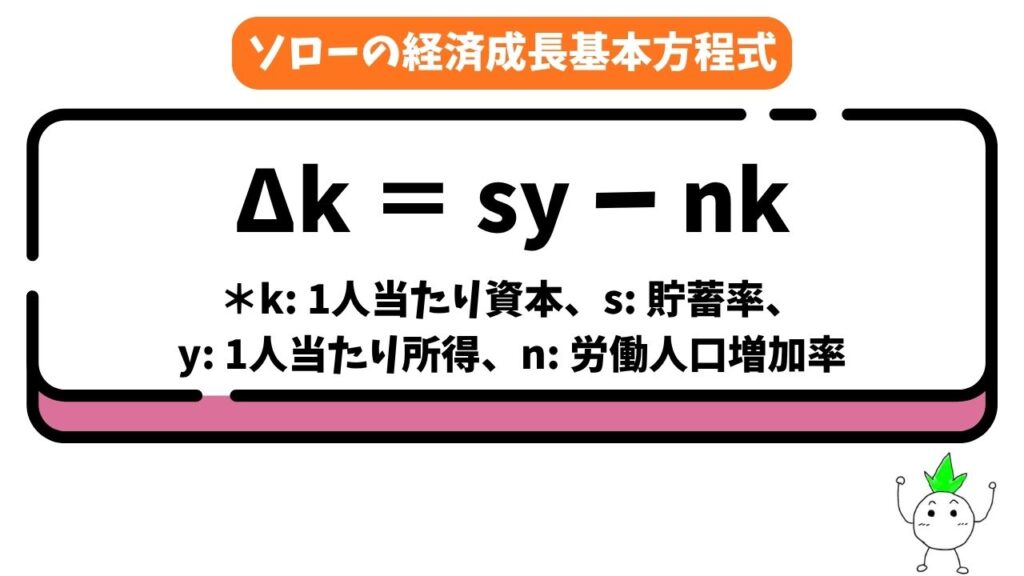 ソローの経済成長基本方程式