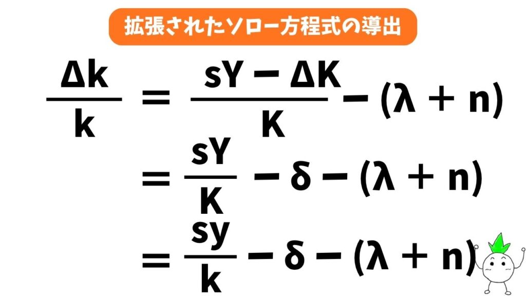 拡張されたソロー方程式の導出の画像