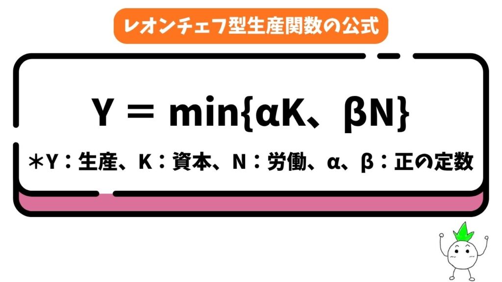 レオンチェフ型生産関数の公式の画像
