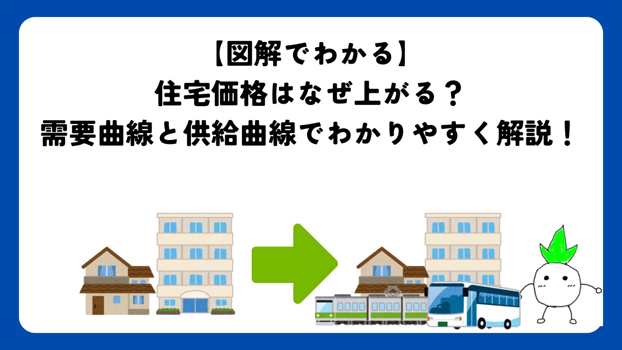 【図解でわかる】住宅価格はなぜ上がる？需要曲線と供給曲線でわかりやすく解説！