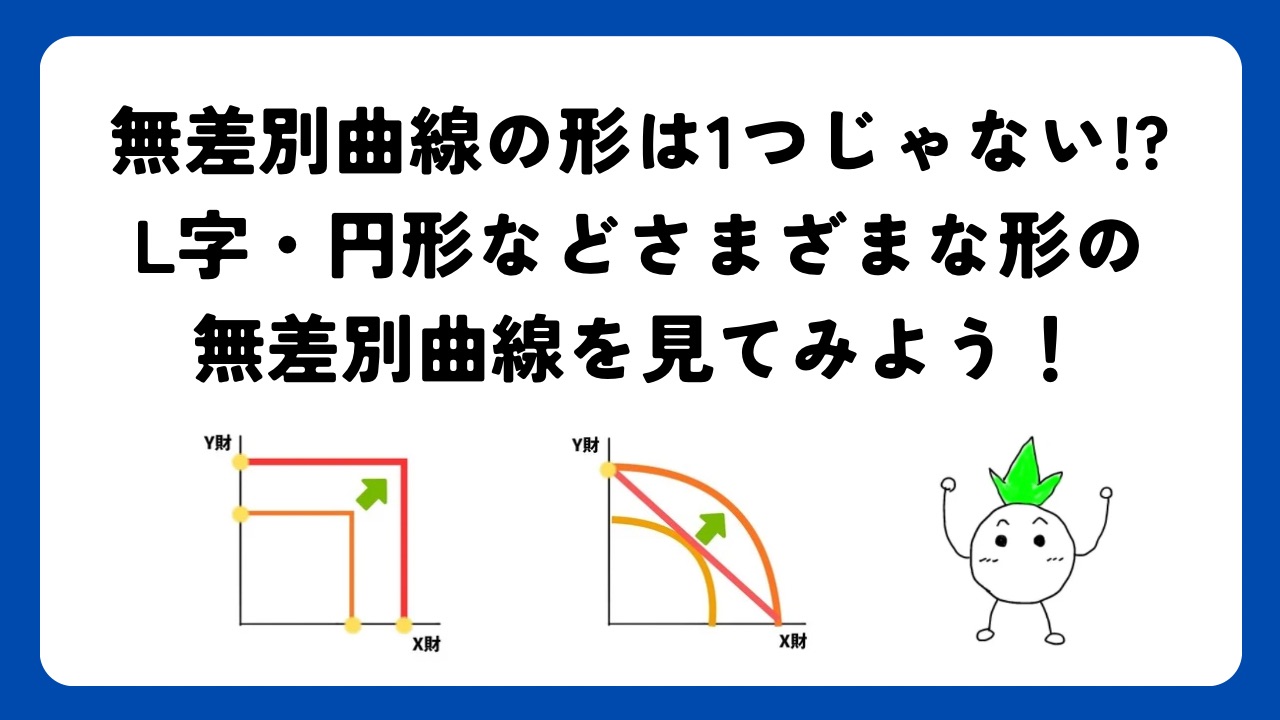 無差別曲線の形は一つじゃない!?L字・円形などさまざまな無差別曲線を見てみよう！